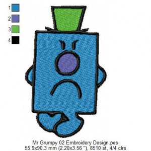 Mr Grumpy 02 Embroidery Design